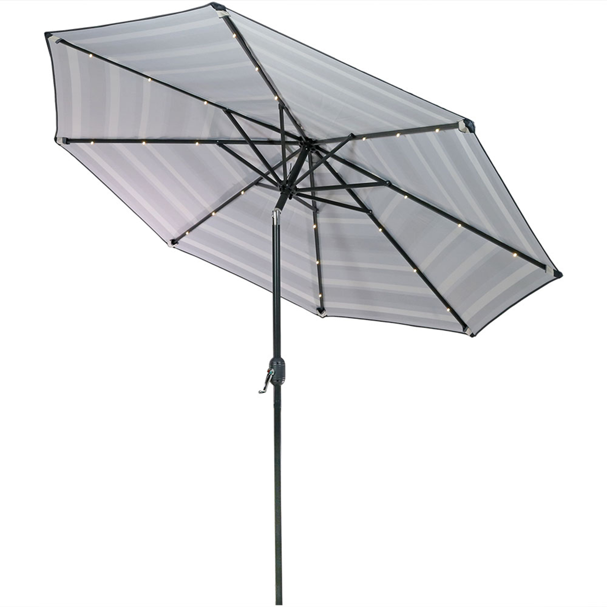 Sunnydaze Decor, 9ft. Solar Umbrella w/ Tilt Crank - Catalina Beach, Canopy Diameter 8.66 ft, Shape Octagon, Model# JLP-224